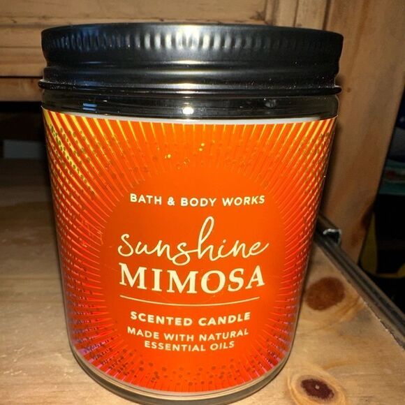 BATH AND BODY WORKS CANDLE "SUNSHINE MIMOSA - Picture 1 of 3